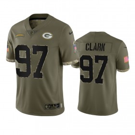 Maillot Homme Green Bay Packers Kenny Clark 97 Olive 2022 Salute To Service